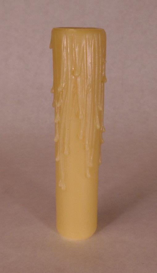 5" Tan Gold PolyBeesWax Chandelier Candelabra Candle Cover with DRIPS CC903G - Stone Door Lamps