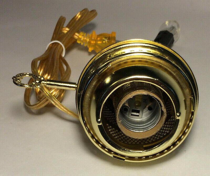 Brass Electric Burner 3 - way with bottom nite lite for Aladdin Brand Lamps EB246 - Stone Door Lamps