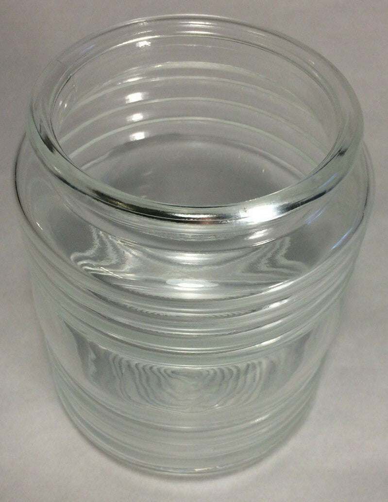 New Clear Retro Utility Type Glass Shade, 4.5" Ht., 3 1/4" Lip Fitter, #RS636