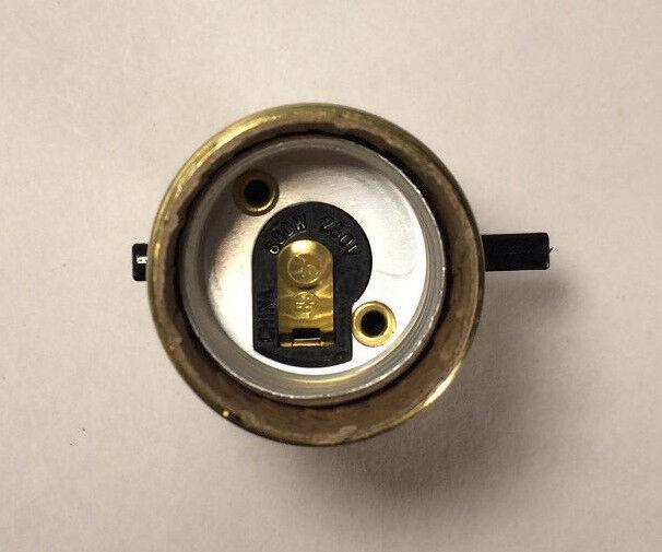 On/Off Function Solid Brass Early Electric Style Uno Push - Thru Lamp Socket #280 - Stone Door Lamps