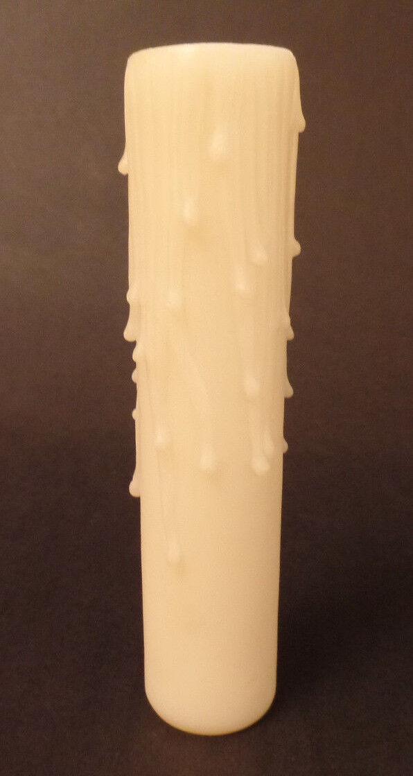 NEW 5" IVORY PolyBeesWax Chandelier Candelabra Candle Cover with DRIPS CC903I - Stone Door Lamps