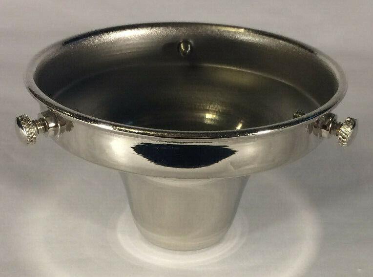 New 3 1/4" Fitter Nickel Plated Brass Fixture Shade Holder, 1/8IP Slip #SH762N - Stone Door Lamps