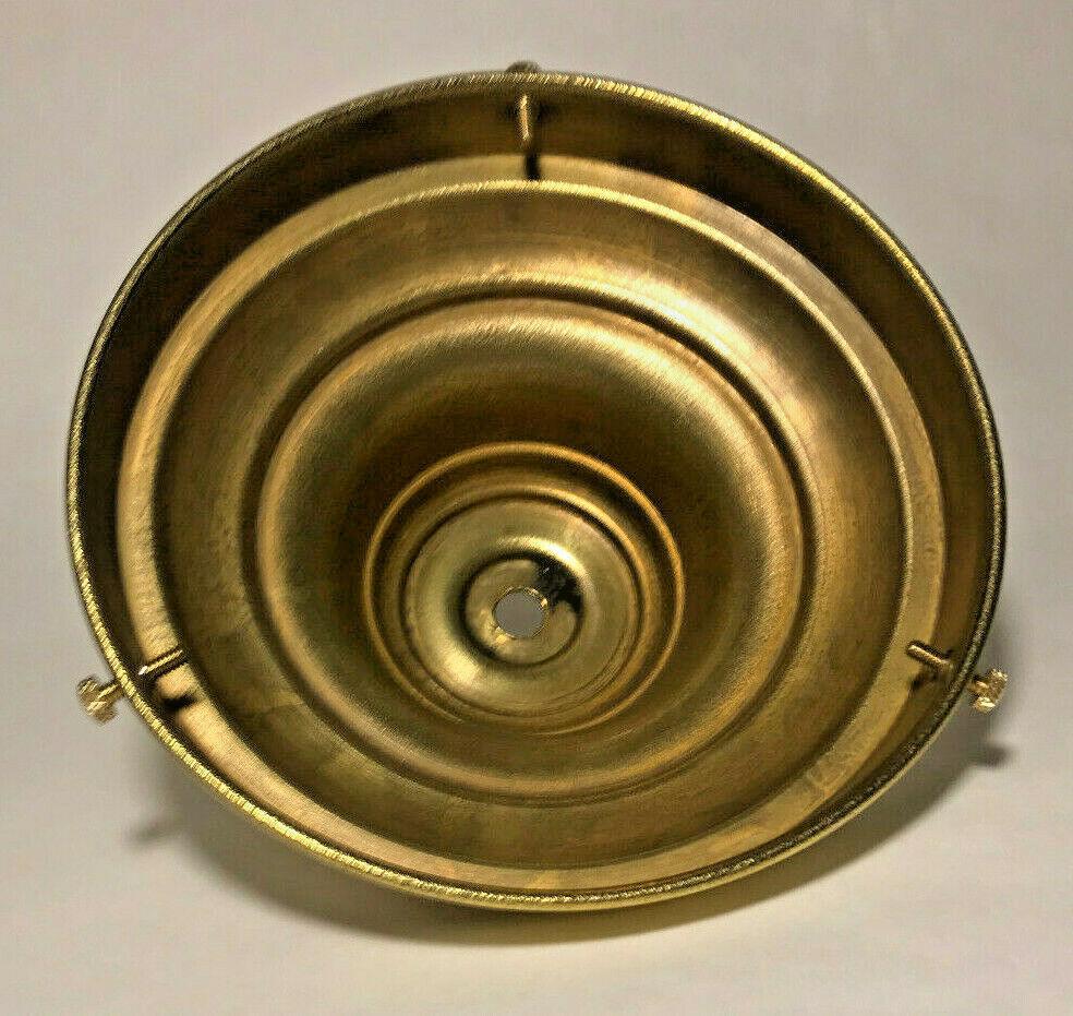New Spun Brass 6" Fitter Fixture Shade Holder w Set Screws, Polished & Lacquered - Stone Door Lamps