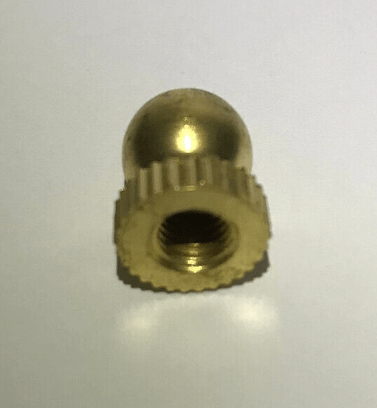 New Small Unfinished Brass Knurled Knob Finial For Standard Lamp Harps 9/16" ht. - Stone Door Lamps
