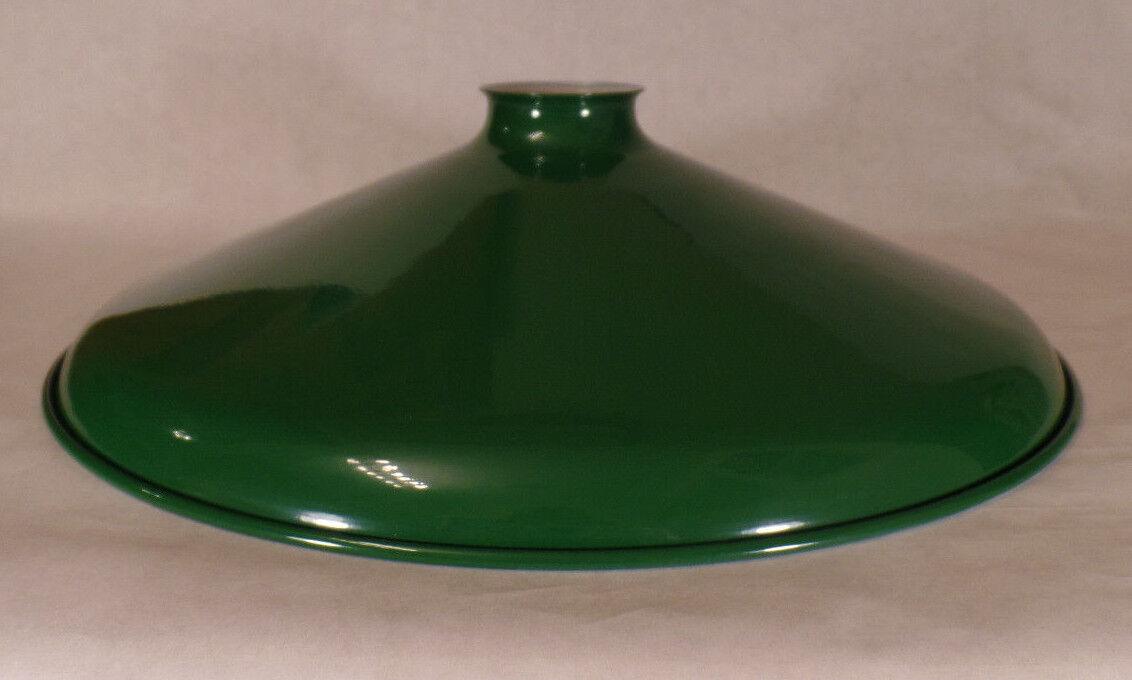 New 14" Green Metal Industrial Lamp Shade, Porcelain Enamel Finish, 2 1/4" Fit. - Stone Door Lamps