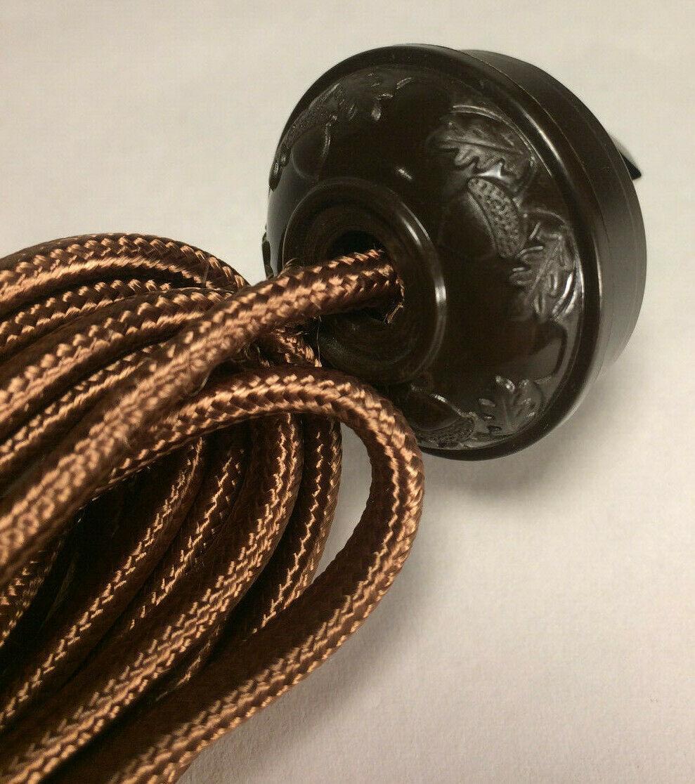 New 10 ft. Brown Rayon Lamp Cord Set with Antique Style Acorn Plug #CS860 - Stone Door Lamps