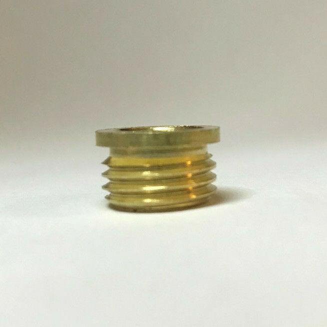 New Brass Shoulder Reducer Lamp Part, 1/8M(3/8") to 1/4 - 27F(1/4") Hole, #BR910 - Stone Door Lamps