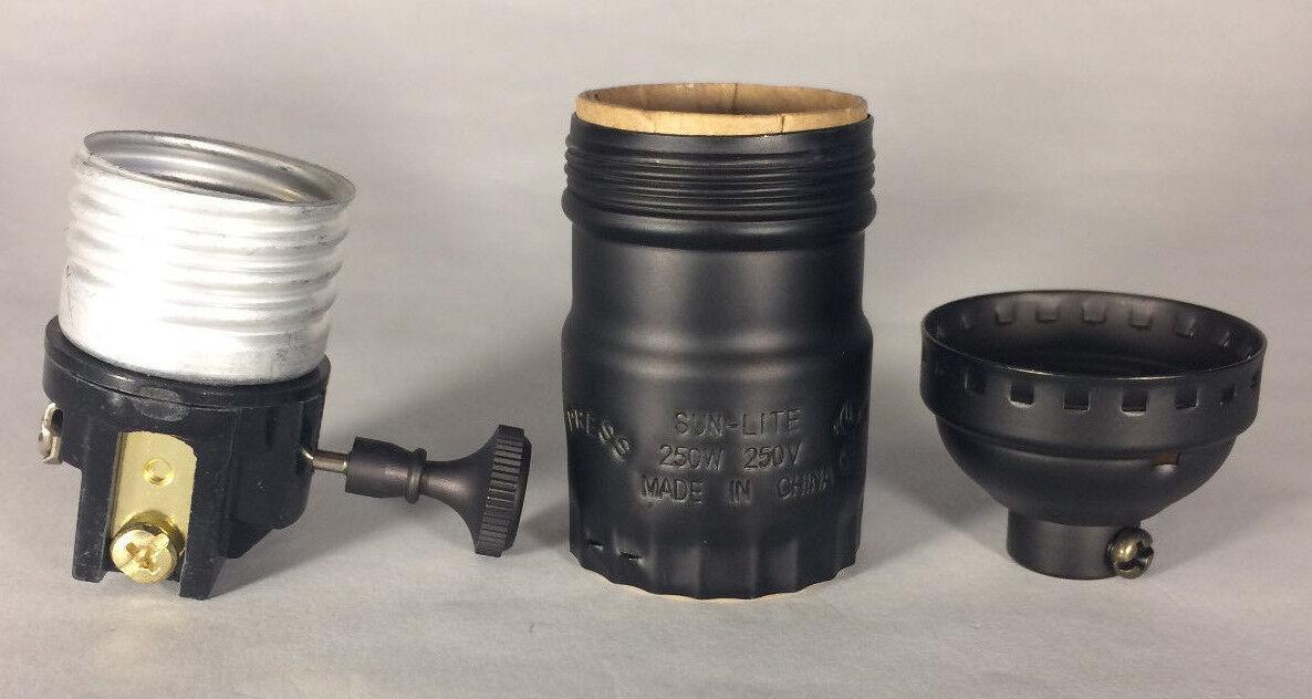 3 - way Uno Thread Antique Bronze Early Electric Industrial Style Lamp Socket 270B - Stone Door Lamps