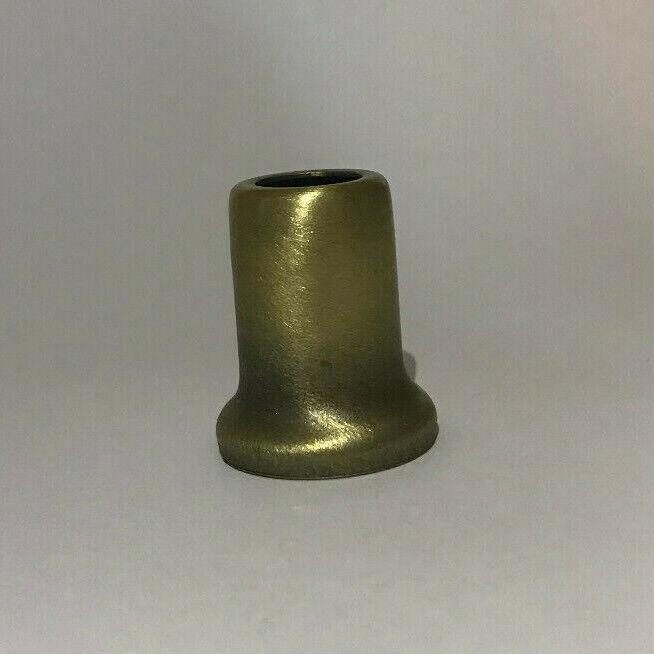 New Antique Brass Stamped Steel Lamp Neck, 1/8IP (3/8") Slip, 1" Ht., #AN963A - Stone Door Lamps