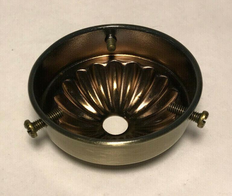 New 2 1/4" Fitter Steel Shade Holder, Antique Brass Finish, 1/8 IP #SH908A - Stone Door Lamps