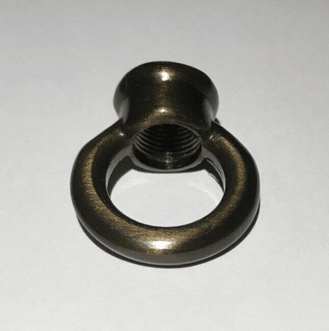 New 1" Cast Brass Loop With Wire Way Antique Bronze Finish 1/8F Tap(3/8") BL954B - Stone Door Lamps