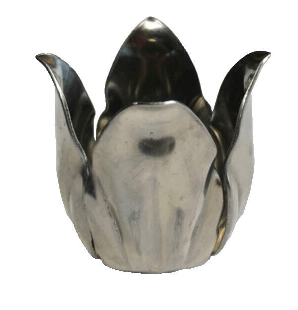 New Stamped Steel Lamp, Chandelier Candle Cup Shade Holder, Husk, 1 5/8" O.D. - Stone Door Lamps