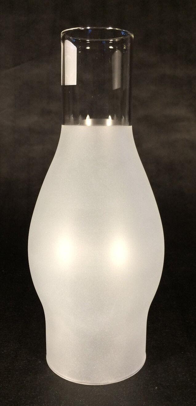 2 5/8" X 7 1/2" Frosted Glass Oil Lamp Chimney for Rayo Central Draft Burner 923 - Stone Door Lamps