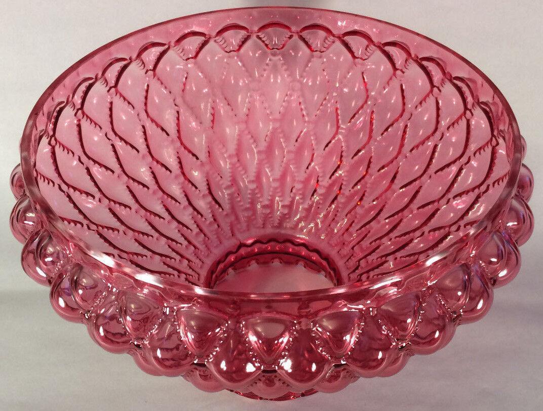New 10" Cranberry Glass Diamond Quilted Student Lamp Shade, Crimp Top #SH407 - Stone Door Lamps