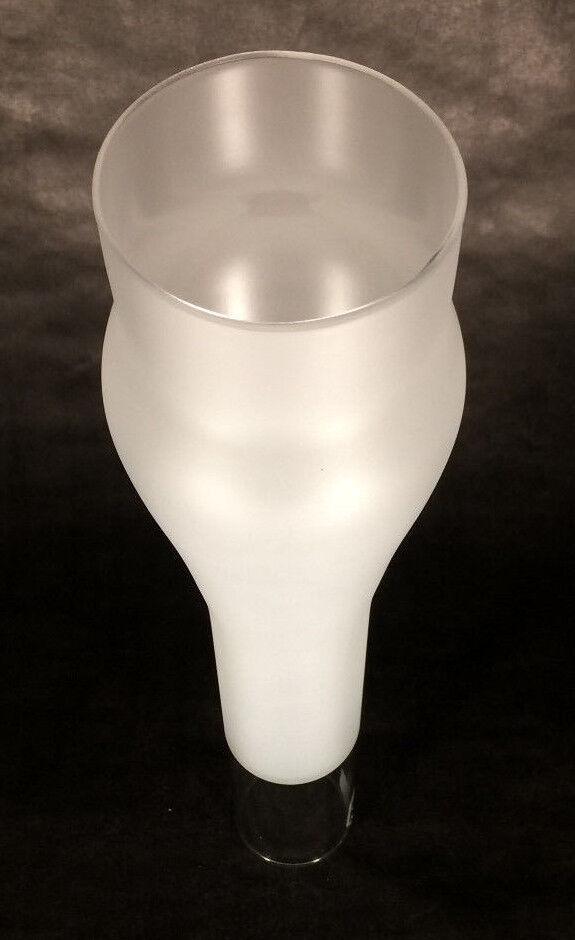 3" x 14" Tall 3/4 Frost Glass Kerosene Oil Electric Lamp Chimney #2 Burner CH973 - Stone Door Lamps