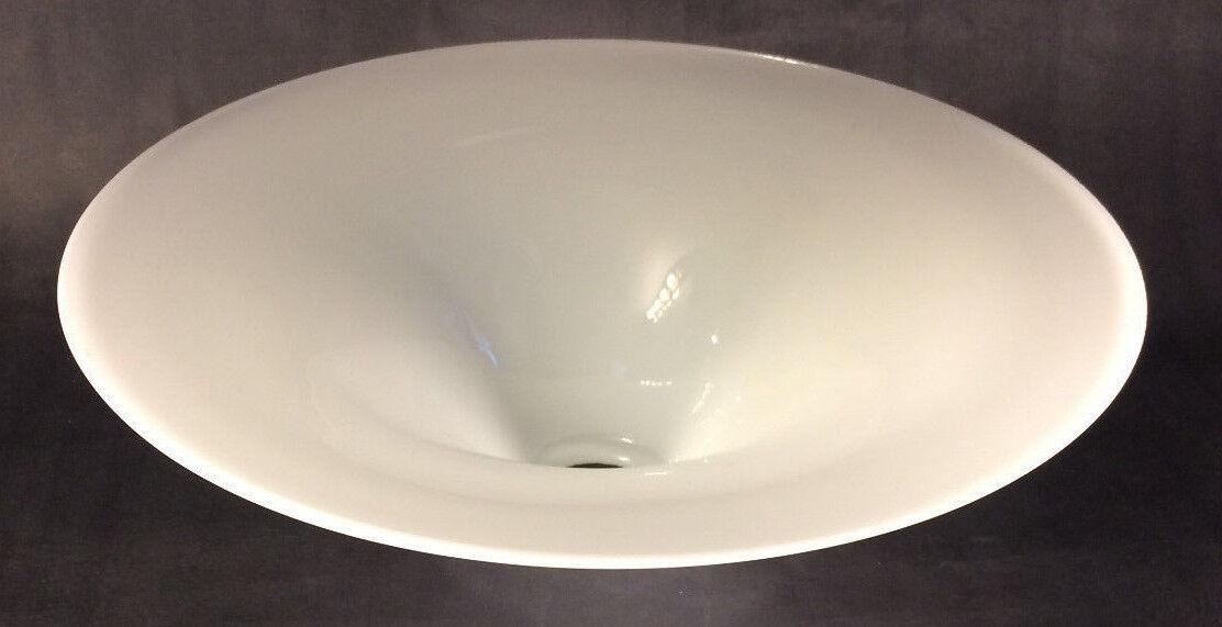 NEW 15" Opal White Glass Stiffel Style Torchiere Lamp Shade Made in USA #TS086 - Stone Door Lamps