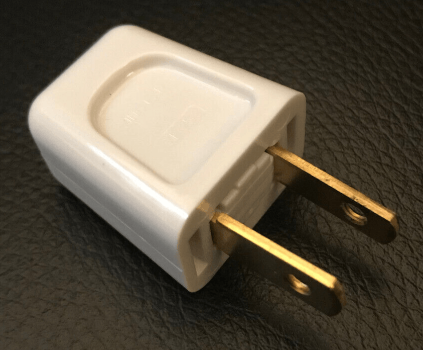New White Quick Connect Lamp Plug For SPT - 1 Cord, Polarized Blades, U.L. #PL563 - Stone Door Lamps