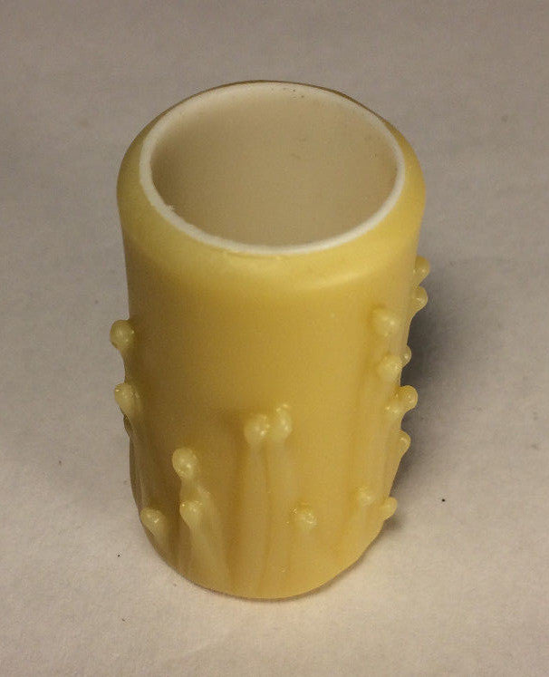 New 2" Tan Gold PolyBeesWax Candelabra Candle Cover with Drips 7/8" I.D. #CC900G