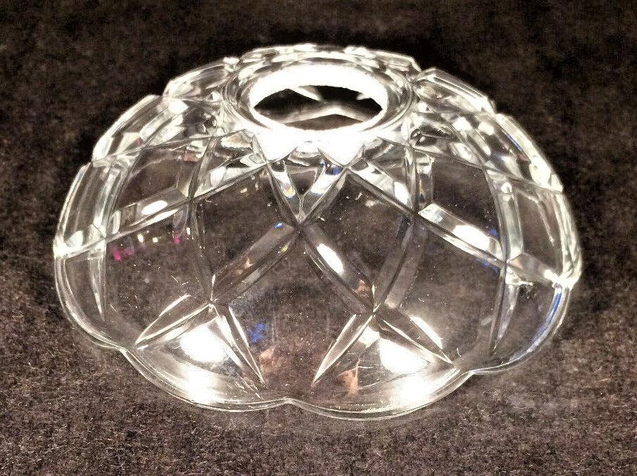 NEW 4" Pressed Glass Round Lamp Prism Chandelier Bobeche w/ NO Brass Pins #BB908 - Stone Door Lamps