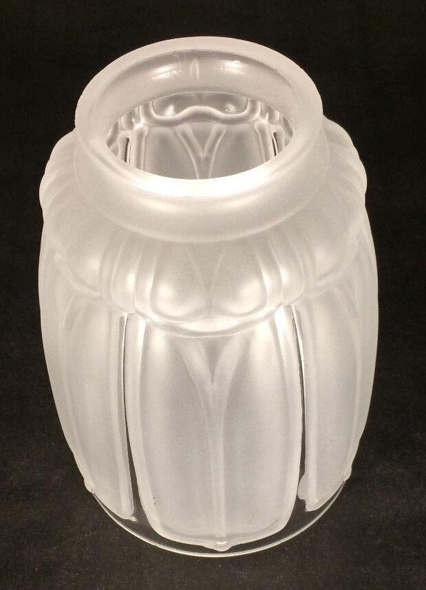 NEW 2 1/4" fitter Clear Frosted Frost Panel Glass Fixture Lamp Light Shade - Stone Door Lamps