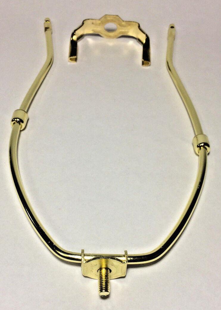 New 10" Brass Lamp HARP Shade Holder w/Base for Lamp Repair, Heavy Duty #HAR46 - Stone Door Lamps