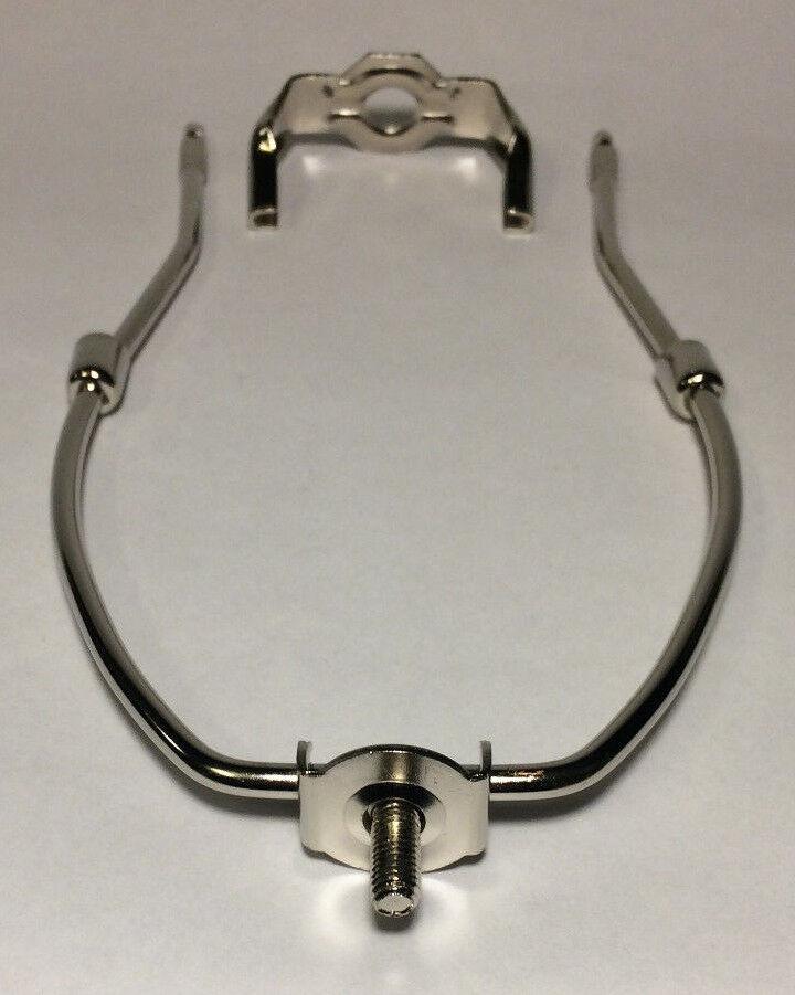 New 6" Nickel Finish Lamp HARP Shade Holder w/Base for Lamp Repair #HAR80N - Stone Door Lamps