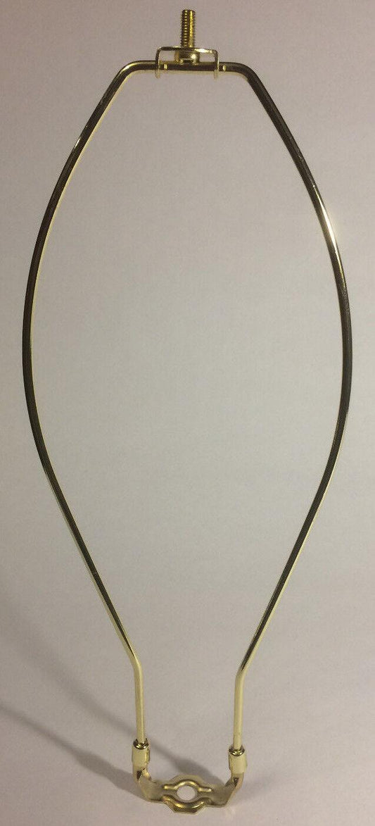 13" Brass Plated Lamp Harp w/ Base Protective Coating, regular weight #HAR65 - Stone Door Lamps