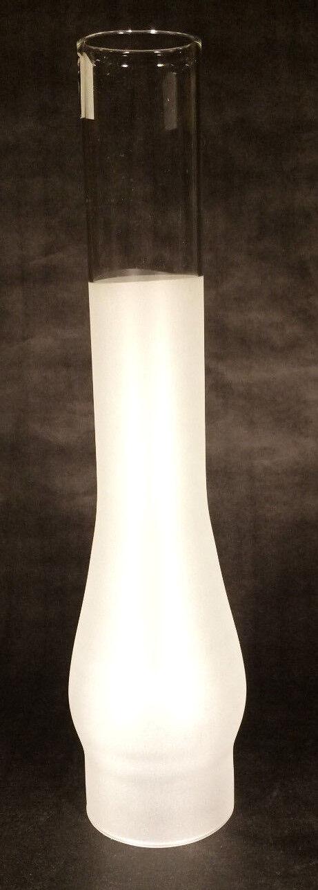 3" x 14" Tall 3/4 Frost Glass Kerosene Oil Electric Lamp Chimney #2 Burner CH973 - Stone Door Lamps