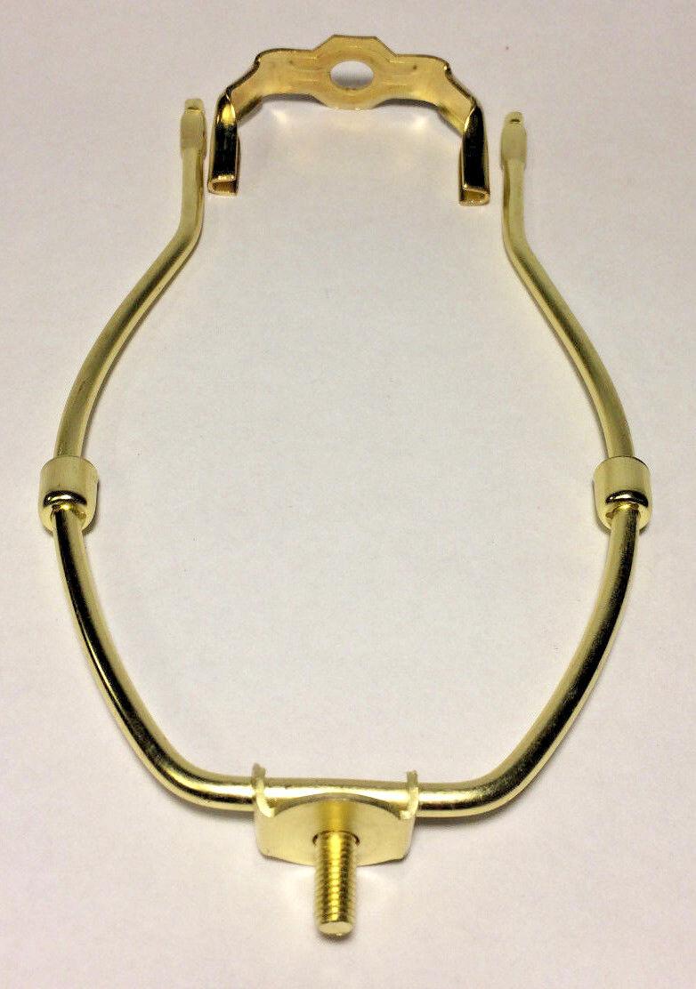 New 7 1/2" Heavy Duty Brass Plated Lamp Harp with Base Shade Holder #HAR41 - Stone Door Lamps