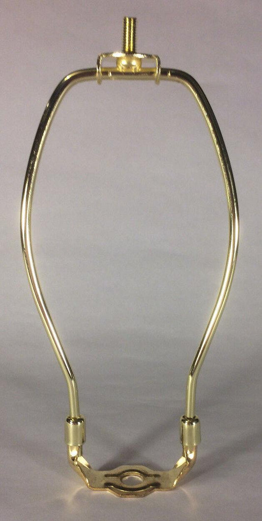 7 1/2" Brass Plated Lamp Harp with Base & Protective Coating, regular weight - Stone Door Lamps