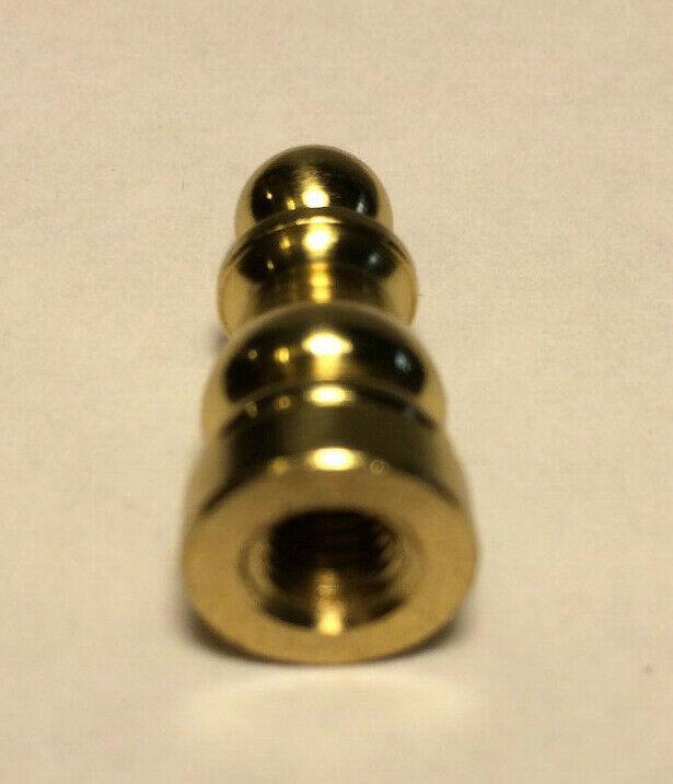 New Brass Colonial Finial For Standard Lamp Harps, 1" Ht., Burnished & Lacquered - Stone Door Lamps