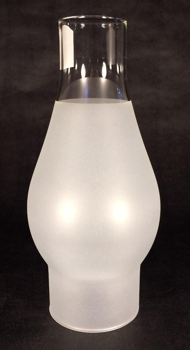 2 1/2" x 7 1/2" FROSTED OIL ELECTRIC KEROSENE GLASS LAMP CHIMNEY for #1 burner - Stone Door Lamps