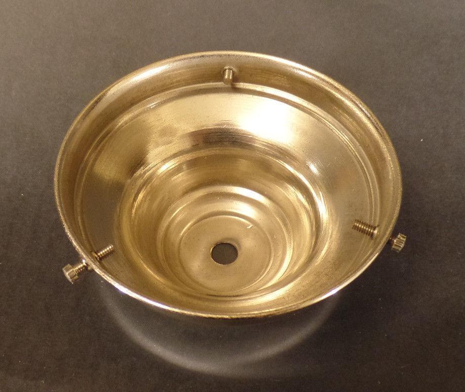 NEW Spun Brass 4" Fitter Nickel Fixture Shade Holder With Set Screws #SH764N - Stone Door Lamps