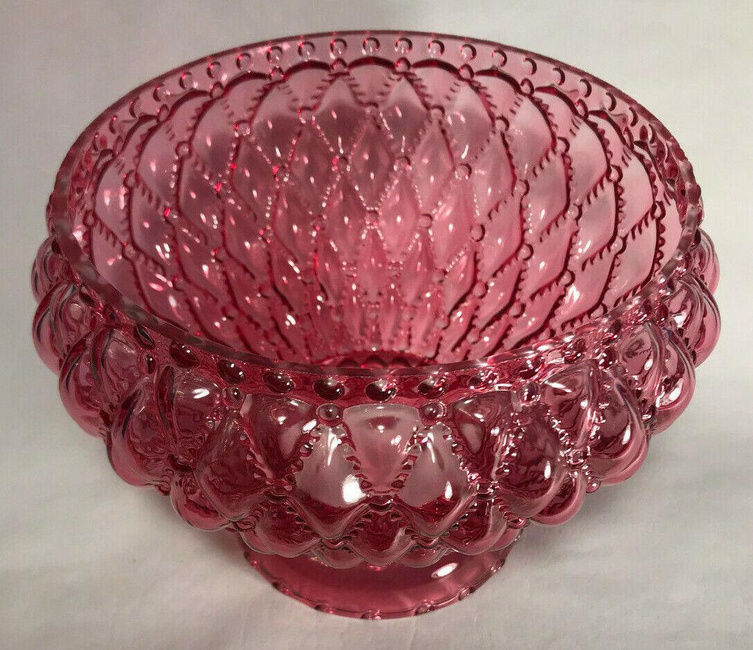New 7" Diamond Quilted Cranberry Glass Student Lamp Shade With Crimp Top #7S667 - Stone Door Lamps