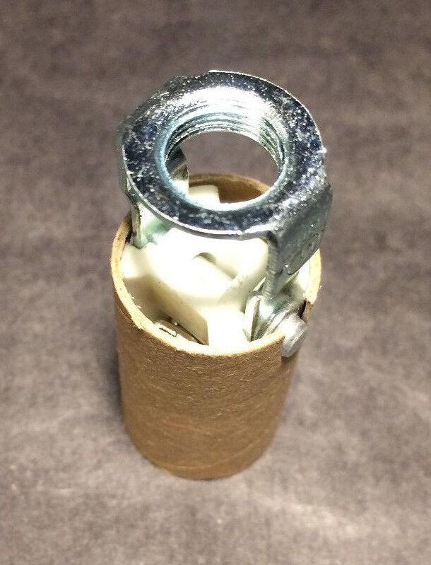 2" tall KEYLESS PORCELAIN CANDLE CANDELABRA BASE SOCKET w/ INSULATOR #SO213I - Stone Door Lamps