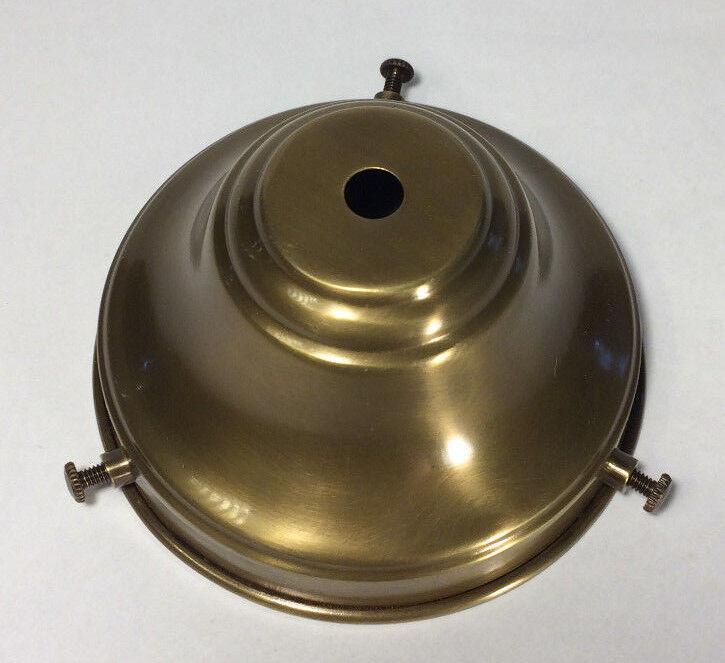 NEW Spun Antique Brass 4" Fitter Fixture Shade Holder With Set Screws #SH764B - Stone Door Lamps
