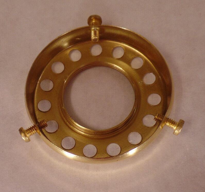 NEW 2 1/4" Fitter Screw - on Uno - type Shade Holder Polished & Lacq. Brass #SHH86 - Stone Door Lamps