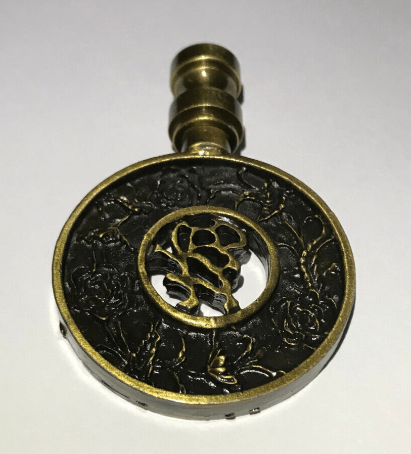 New 2 13/16" Brass Oriental Lamp Finial, Antique Brass Finish, 1/4 - 27F #BF167A - Stone Door Lamps