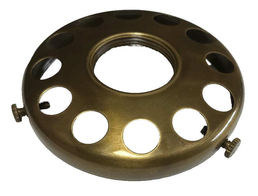 NEW 3 1/4" Fitter Screw - on Uno - type Shade Holder Antique Finish Brass #SH727A - Stone Door Lamps