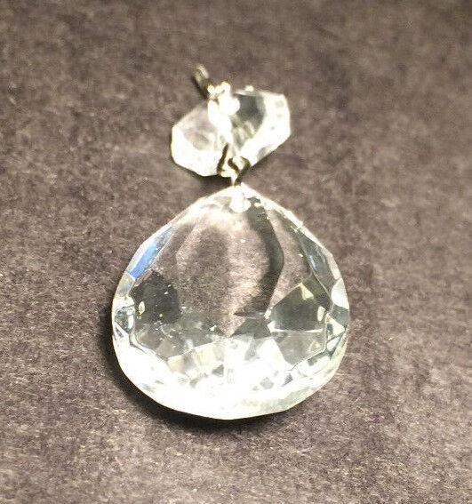 1 1/2" (38mm) Clear Glass Pendalogue Prism w/ Chrome Pin Chandelier Lamp #PR090N - Stone Door Lamps
