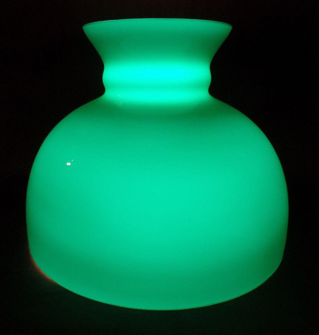 New 10" Cased Green Over Opal Plain Top Oil Student Table Glass Lamp Shade SH064 - Stone Door Lamps