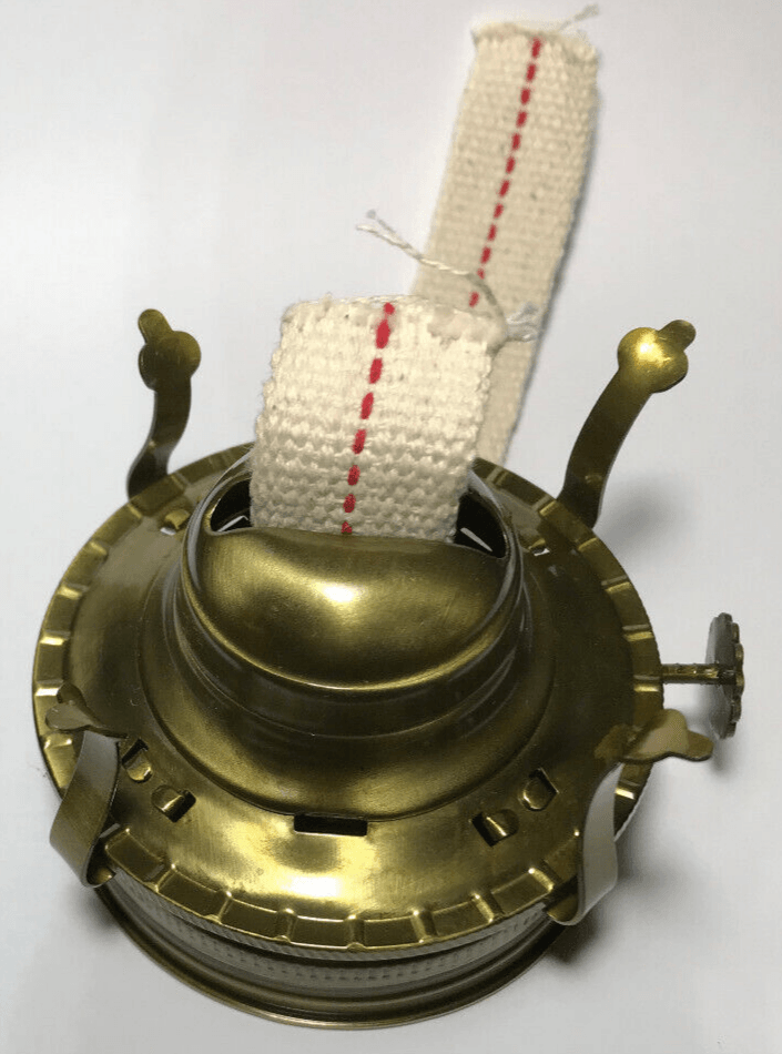 New #2 Antique Brass Mason, Fruit Jar Oil Lamp Burner Adapter With Wick #MB286A - Stone Door Lamps