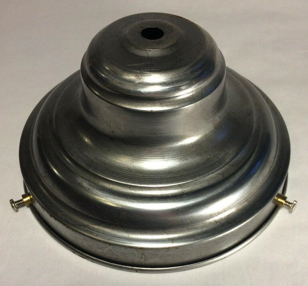 New Raw Steel 6" Fitter Fixture Shade Holder With Set Screws, 1/8 IP, #SH766S - Stone Door Lamps
