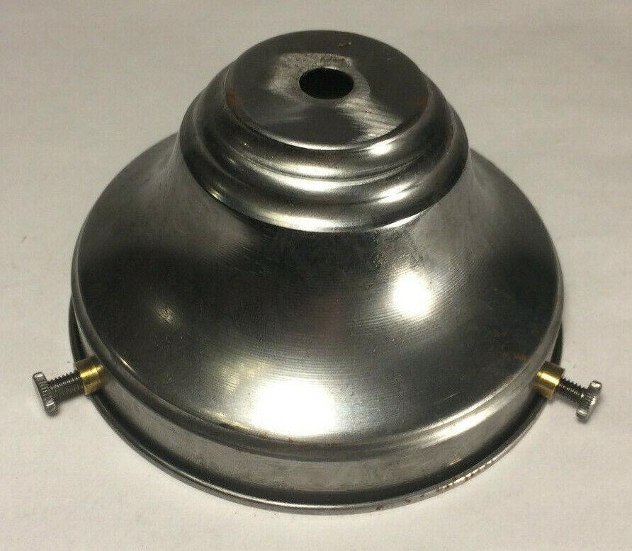 New Raw Steel 4" Fitter Fixture Shade Holder With Set Screws, 1/8IP Slip #SH764S - Stone Door Lamps