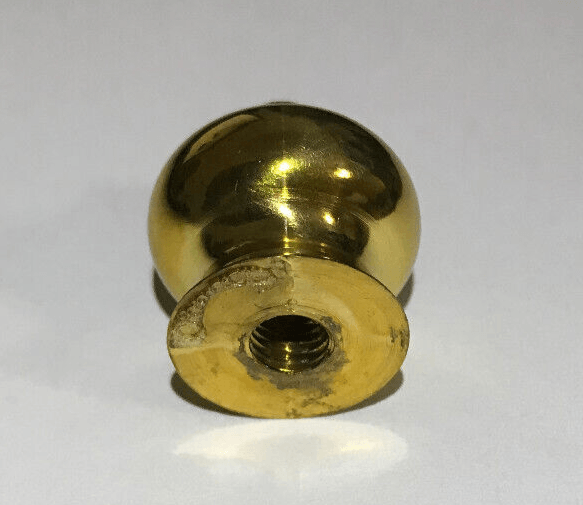 New 1" Brass Handel Syle Lamp Finial, 1/4 - 27F Tap, Polished & Lacquered #BF959 - Stone Door Lamps