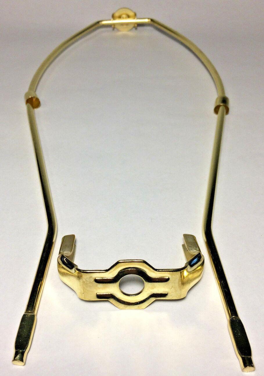 New 13" Heavy Duty Brass Lamp HARP Shade Holder w/Base for Lamp Repair #HAR51 - Stone Door Lamps