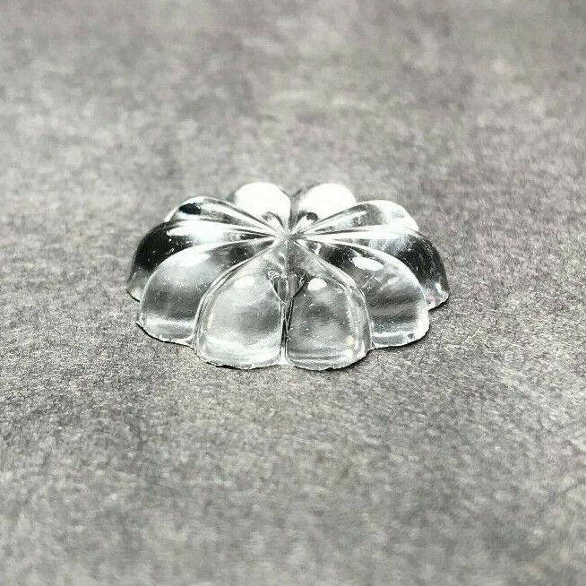 New 1" Clear Glass Pressed Rosette, Chandelier Prism Crystal Part, 2 Holes #753 - Stone Door Lamps