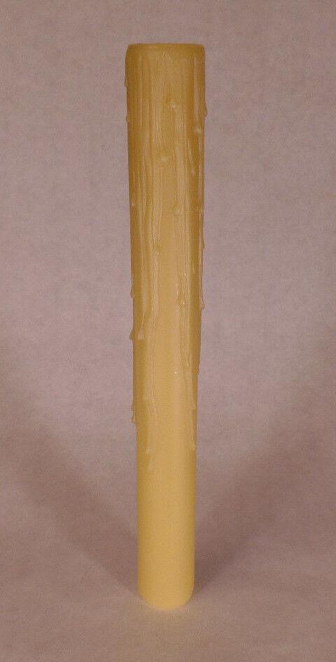 10" Tan Gold PolyBeesWax Chandelier Candelabra Candle Cover with DRIPS CC905G - Stone Door Lamps