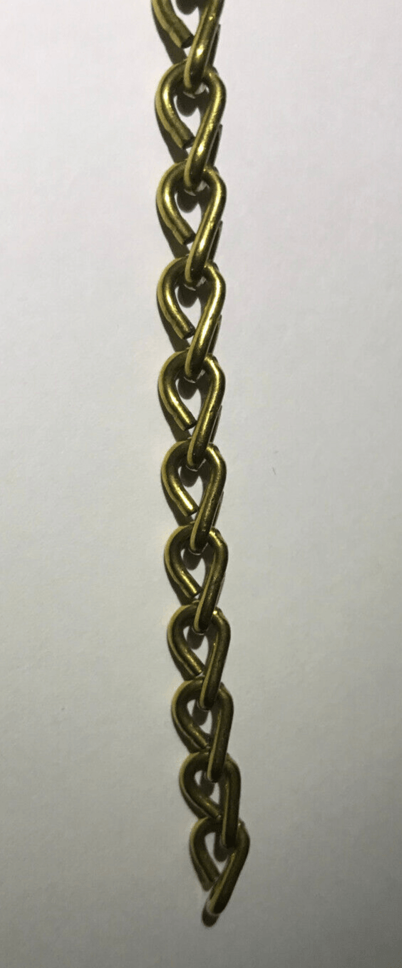 New 1/4" Wide #16 Brass Double Jack Chain F/ Hanging, Library Lamps, Sold Per Ft - Stone Door Lamps