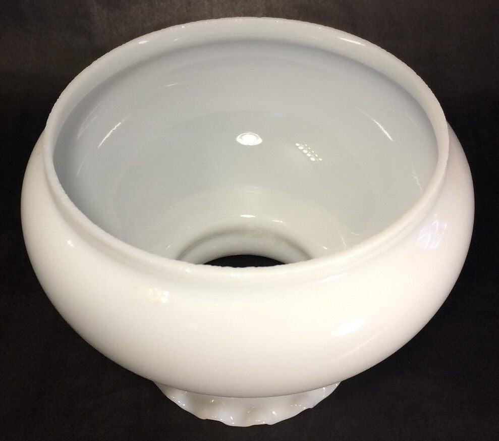 7" Glass White Crimped Top Student Kerosene Oil Electric Table Desk Lamp Shade - Stone Door Lamps